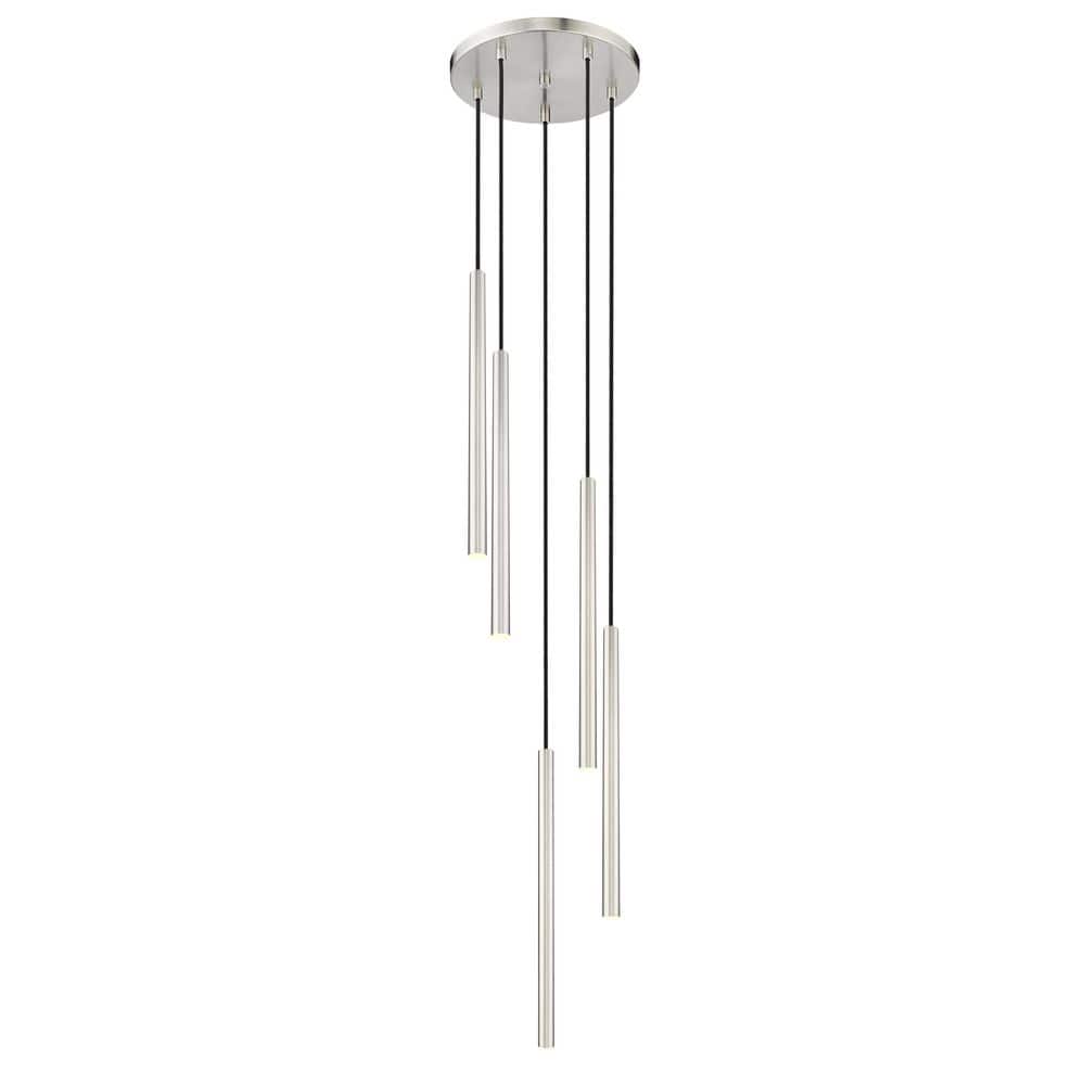 Forest 12 inch Brushed Nickel 5 Light Integrated LED Chandelier
