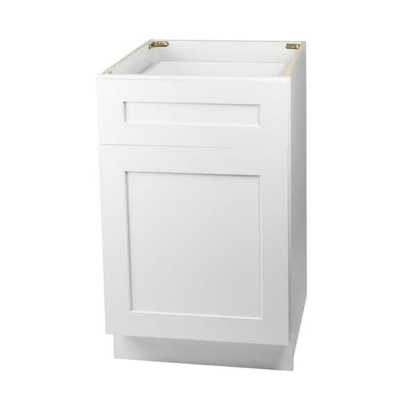 Plywell Ready to Assemble 18x34.5x24 in. Shaker Base Cabinet with 1 Door and 1 Drawer in White