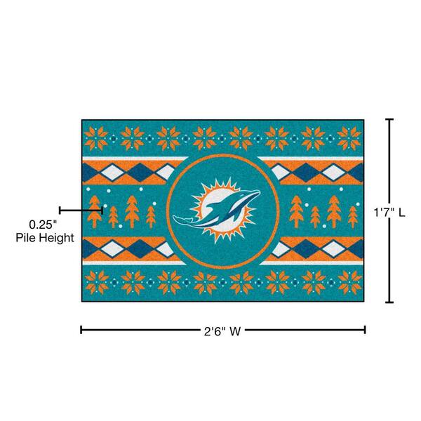 Miami Dolphins Holiday Sweater Starter Mat