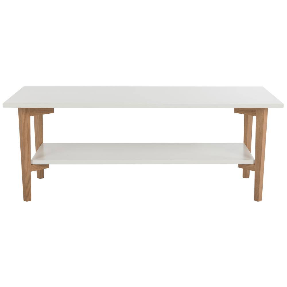 Caraway 47" White and Oak Rectangular Coffee Table
