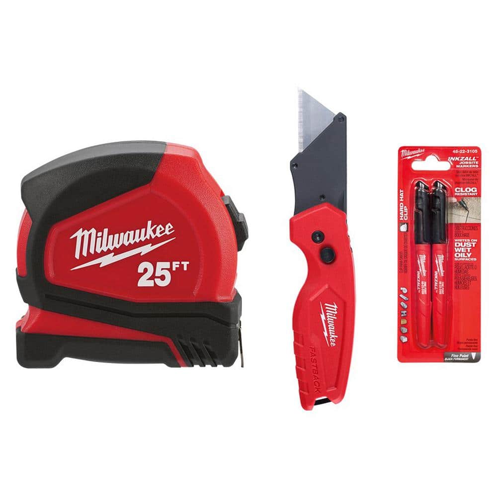 Milwaukee 4pc Gift Set - Knife, LED Measuring Tape, 13 in 1 Driver