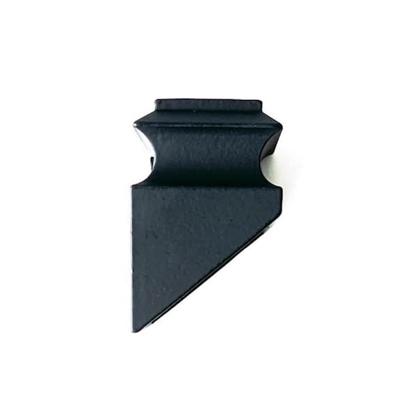 Atlas Stair Parts Angled Shoe for 1/2 in. Stair Balusters 2 in. x 1.25 in. Square Opening Satin Black Aluminum