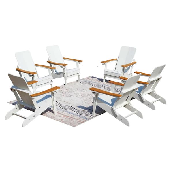 Sophia Folding Wood Patio Adirondack Chair (6-Pack)