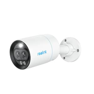 Wired PoE Outdoor 4K Dual-Lens Security Camera for Home with Dual View, Smart AI Detection, Motion Spotlight and Alarm