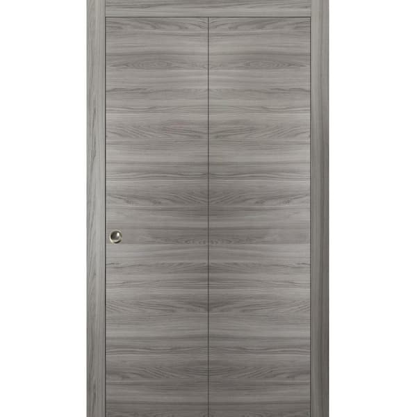 Sartodoors 0010 36 in. x 96 in. Flush Solid Wood Ginger Ash Finished ...