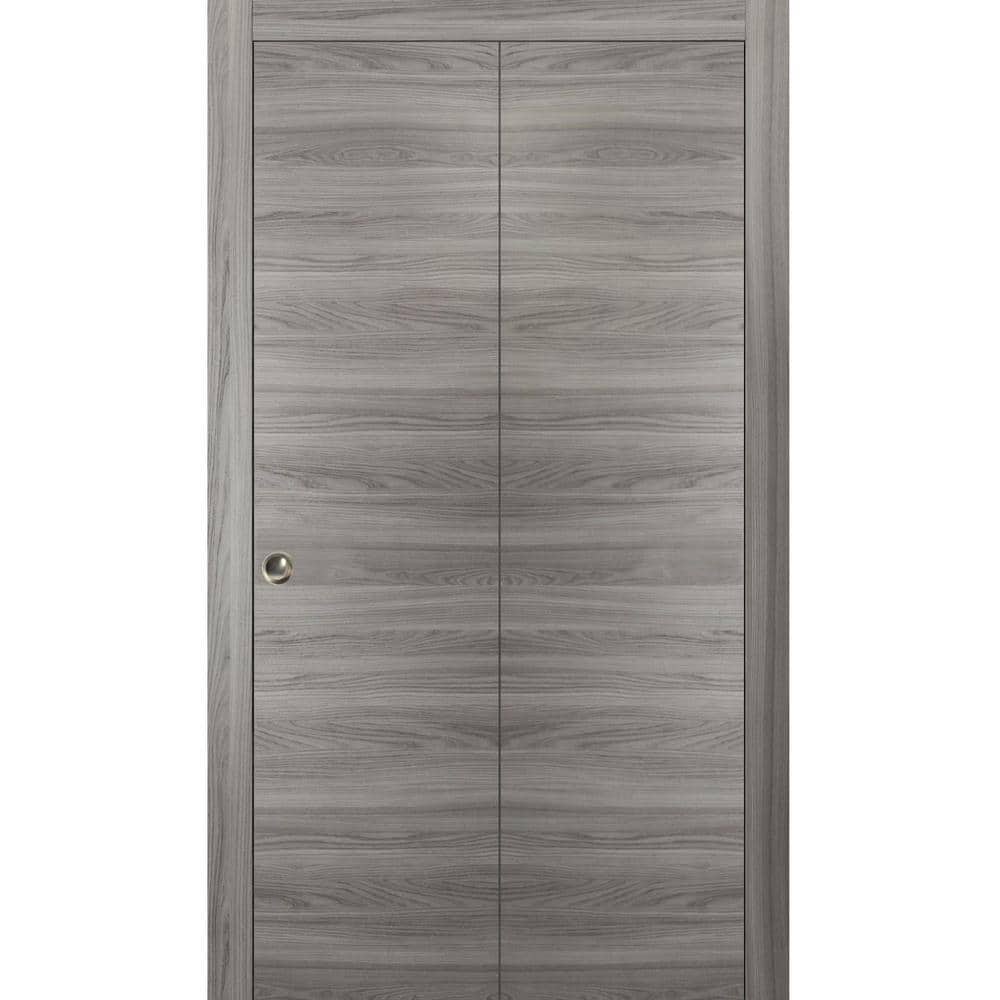 Assemble Required 0010 72 in. x 96 in. Flush Wood Solid Core Gray Finished Wood Bifold Door with Hardware price history on PriceWatchPro