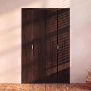 60 in. x 84 in. Smooth Flush Solid Core Espresso MDF Interior Closet Bi-fold Door with Matching Trim