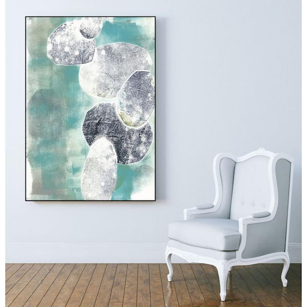 Unbranded 30 in. x 40 in. "Descending Orbs II" by Jennifer Goldberger Framed Wall Art