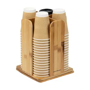 Brown Cup and Lid Dispenser Countertop Organizer  8 in. L x 8 in. W x 10.75 in. H