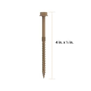 1/4 in. x 4 in. Hex Head Multi-Purpose Hex Drive Structural Wood Screw - PROTECH Ultra 4 Exterior Coated (250-Pack)