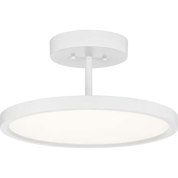 Quoizel Beltway 15 in. White Lustre LED Semi-Flush Mount