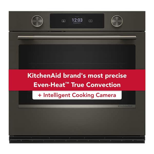 30 in. Smart Single Electric Wall Oven with Intelligent Cooking Camera in Black Ore