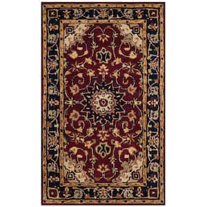 Classic Burgundy/Navy Doormat 2 ft. x 3 ft. Border Area Rug