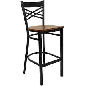 29 in. Black and Cherry Bar Stool
