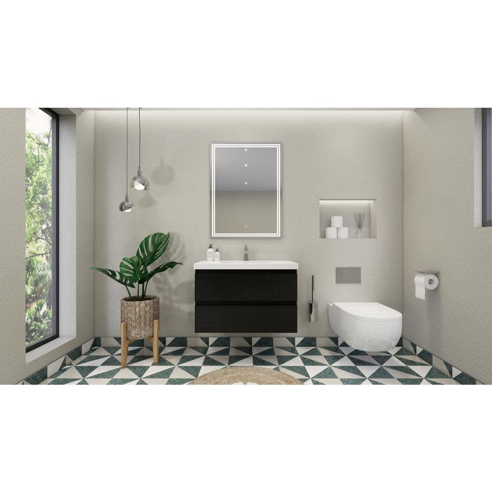 Bohemia 36 in. W Bath Vanity in Rich Black with Reinforced Acrylic Vanity T