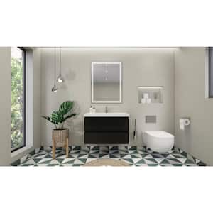 Bohemia 36 in. W Bath Vanity in Rich Black with Reinforced Acrylic Vanity Top in White with White Basin