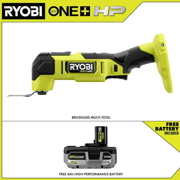 ONE+ HP 18V Brushless Cordless Oscillating Multi-Tool with 4.0 Ah HIGH PERFORMANCE Battery