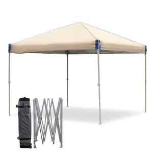 12 ft. x 12 ft. Brown Pop-Up Canopy Tent with Roller Bag Portable Instant Shade Canopy for Outdoor Events