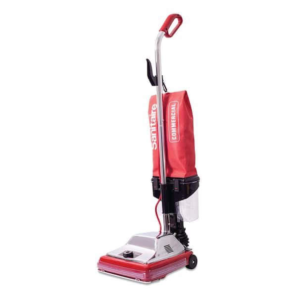 Sanitaire Tradition Upright Vacuum Cleaner with Dust Cup, Amp, 12 in.  Path, Red/Steel EURSC887E The Home Depot
