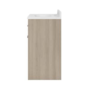Reese 25 in. W x 19 in. D x 38 in. H Single Sink Bath Vanity in Light Oak with White Cultured Marble Top.