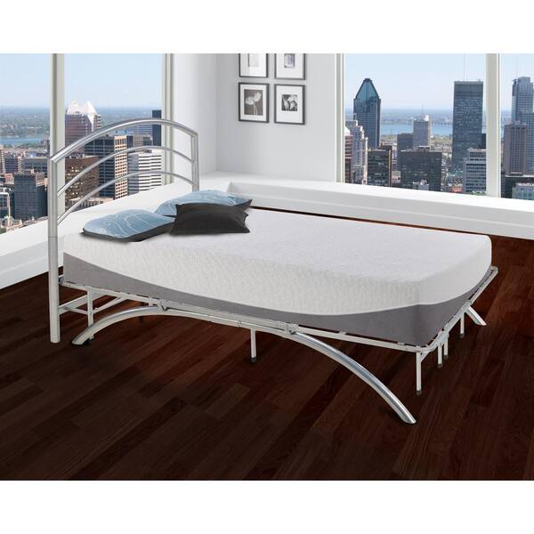 Rest Rite Dome Arch Silver Queen Metal Platform Bed Frame and Headboard