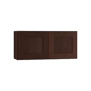 Franklin Manganite-Stained Plywood Shaker Assembled Wall Kitchen Cabinet Soft Close 24 in. W 12 in. D 15 in. H