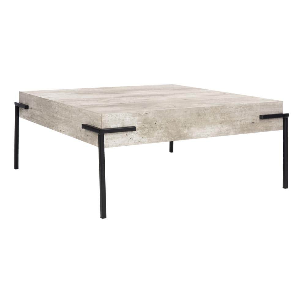 Eli Light Gray Faux Concrete Square Coffee Table