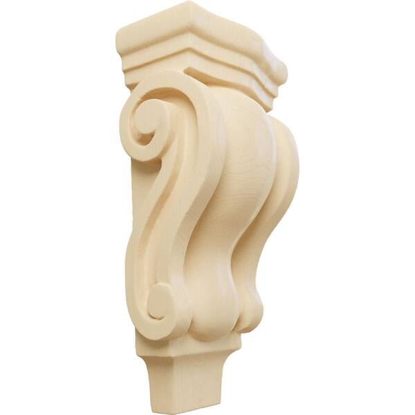 Ekena Millwork 1-3/4 in. x 3 in. x 6 in. Unfinished Wood Maple Extra Small Traditional Pilaster Corbel