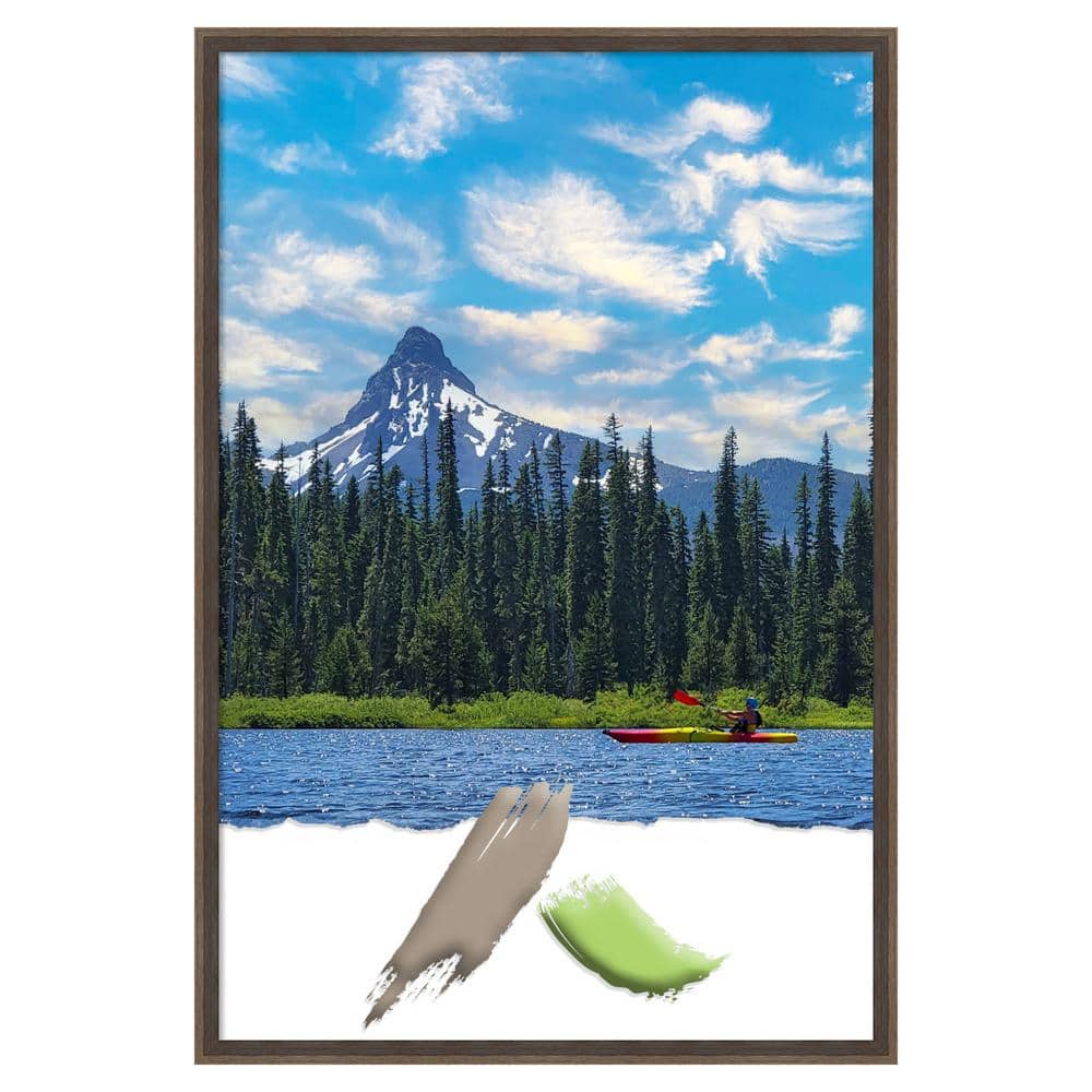 Hardwood Wedge Mocha Wood Picture Frame Opening Size 24x36 in.