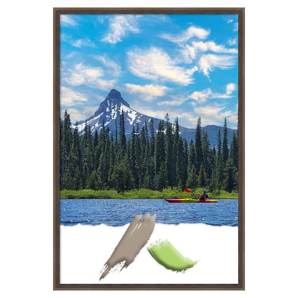 Amanti Art Hardwood Wedge Mocha Wood Picture Frame Opening Size 24x36 in.