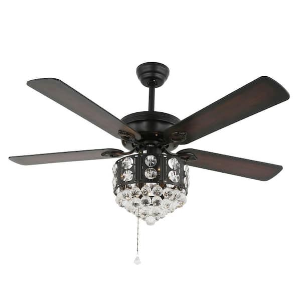 Oaks Aura Stretti 52 in. Indoor Black Ceiling Fan 3 Speed Glam