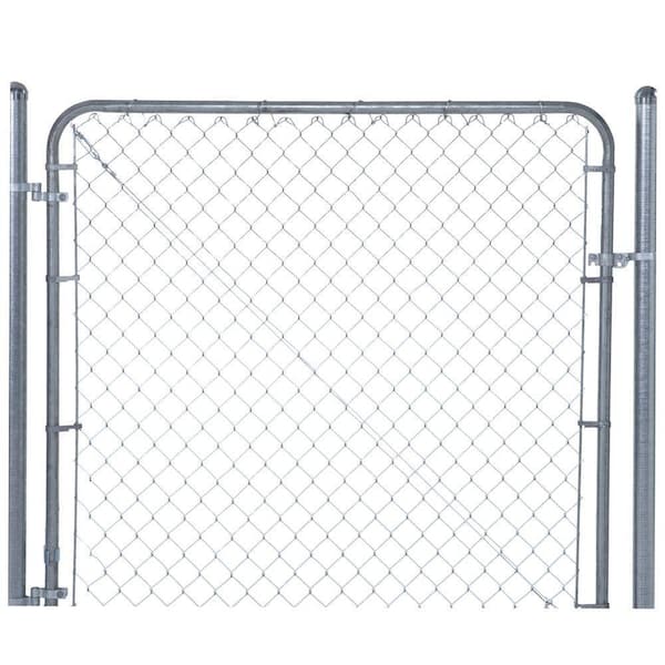 Everbilt Expandable Chain Link 6 ft. W x 4 ft. H Galvanized Steel Fence Gate Kit