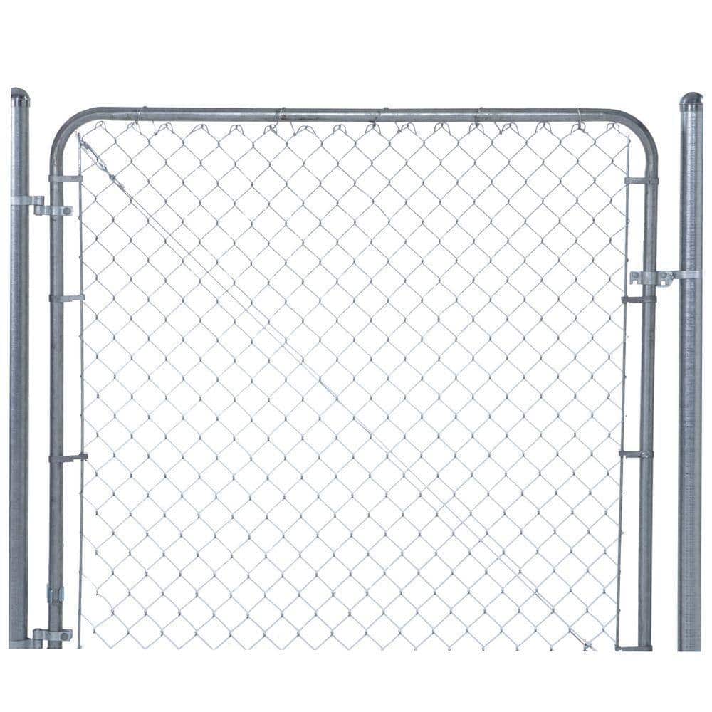 6 ft. W. x 5 ft. H Galvanized Steel Chain Link Fence Expandable Gate Kit Ac