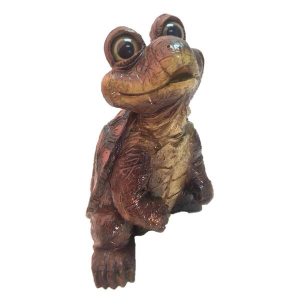 Toad Hollow 17 in. Standing Turtle Home and Garden Statue