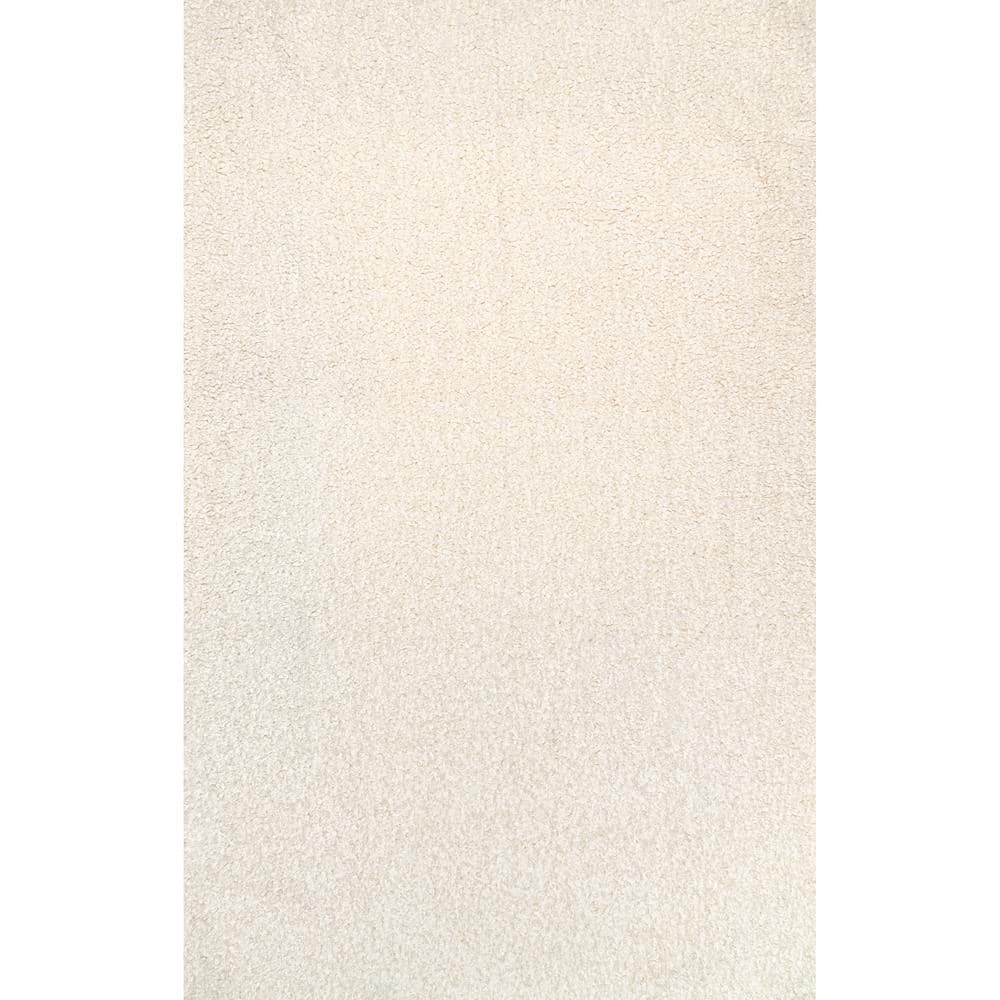 Elysian White Shaggy Faux Sheepskin 3' x 5' Washable Rug