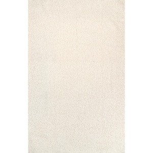 Marlow Soft Shaggy Faux Sheepskin Machine Washable White Doormat 3 ft. x 5 ft. Indoor Area Rug