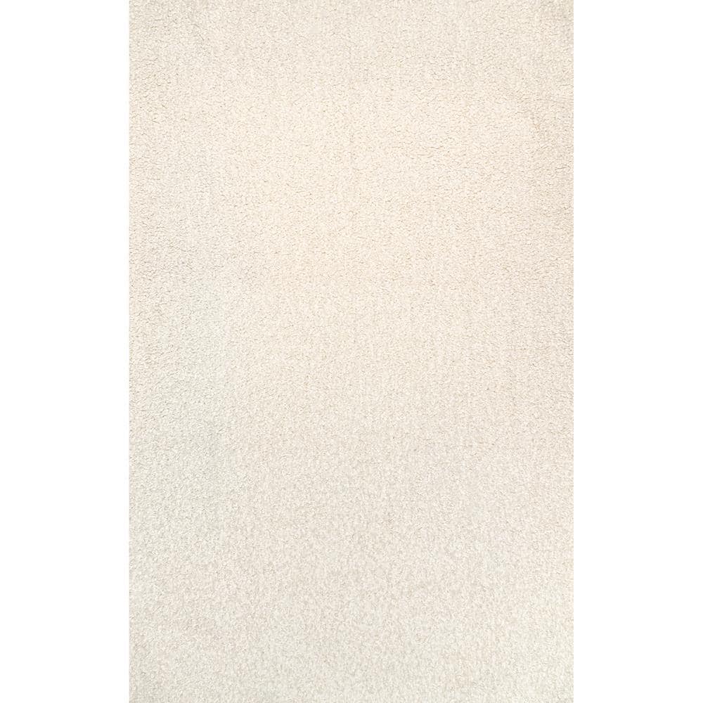 nuLOOM Marlow Soft Shaggy Faux Sheepskin Machine Washable White 6 ft. x ...