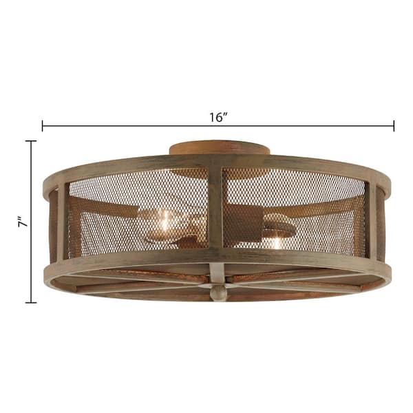 mesh industrial semi flush mount ceiling light