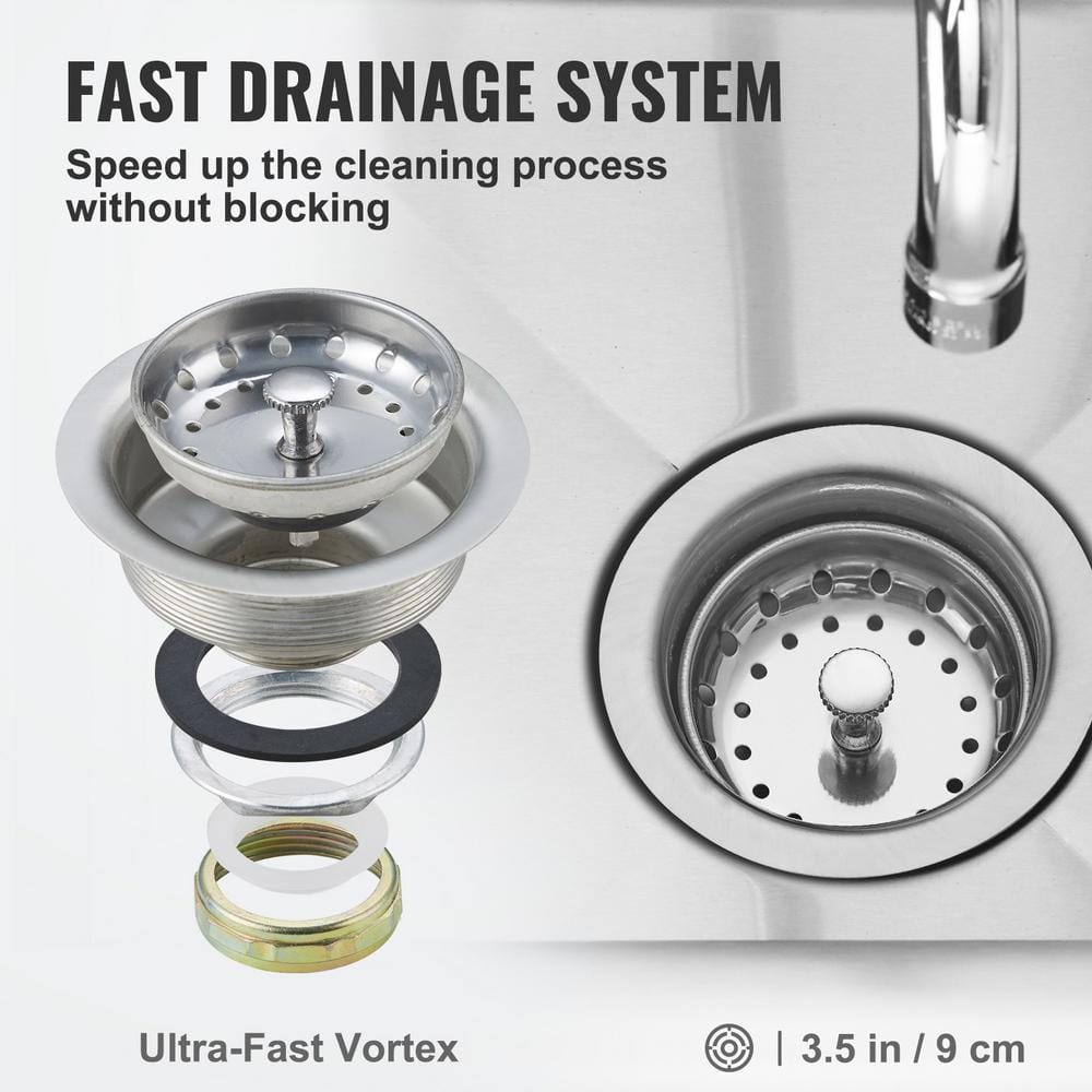 VEVOR 21'' Stainless Steel Free Standing Utility Sink with Faucet