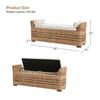 JAYDEN CREATION Joachim Farmhouse Rattan Storage Hollow-Carved Design Bedroom Bench with Acacia Wood Leg-Natural BEVS0982-NAT