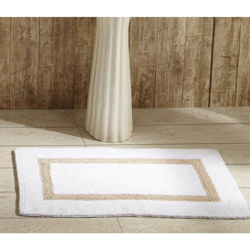 6 white cotton hotel bath mats large 22x34 *premium* 