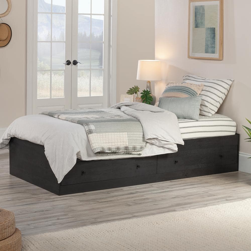 Raven Oak Twin Captain's Bed with Storage Drawers