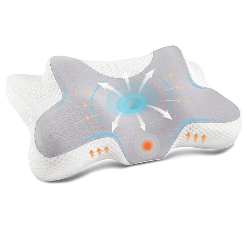 Ergonomic Memory Foam Contour Neck Support Pillows with Breathable Pillowca
