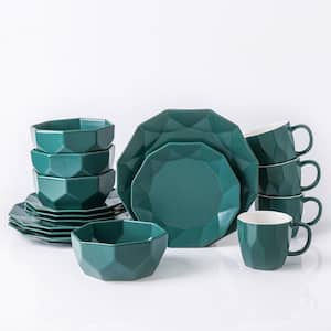 Stone Lain Jamie 16-Piece Dinnerware Set Porcelain, Service For 4, Green