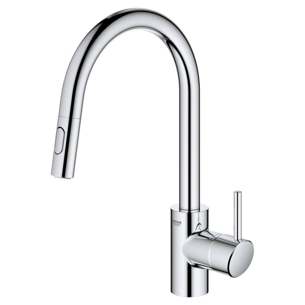 15-Inch Chrome Stainless Steel Kitchen Faucet with Pull-out Spray