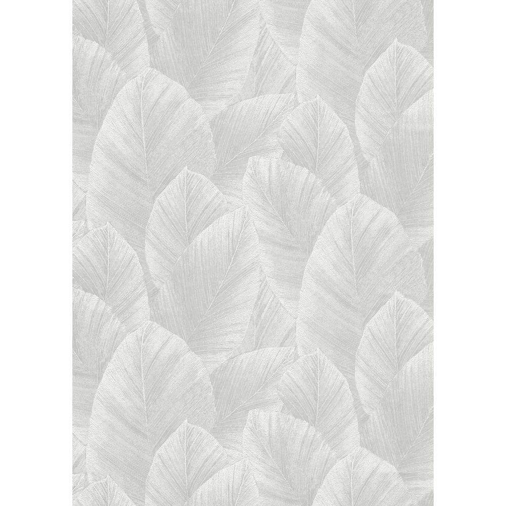 Etched Palm Canopy Light Grey Tropical Banana Leaf Textured Wallpaper Sample price history on PriceWatchPro
