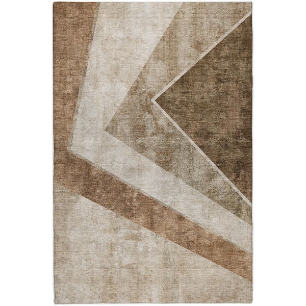 Dream Shag Premium Machine Washable Abstract ADS671 Brown 10 ft. x 14 ft. Area Rug