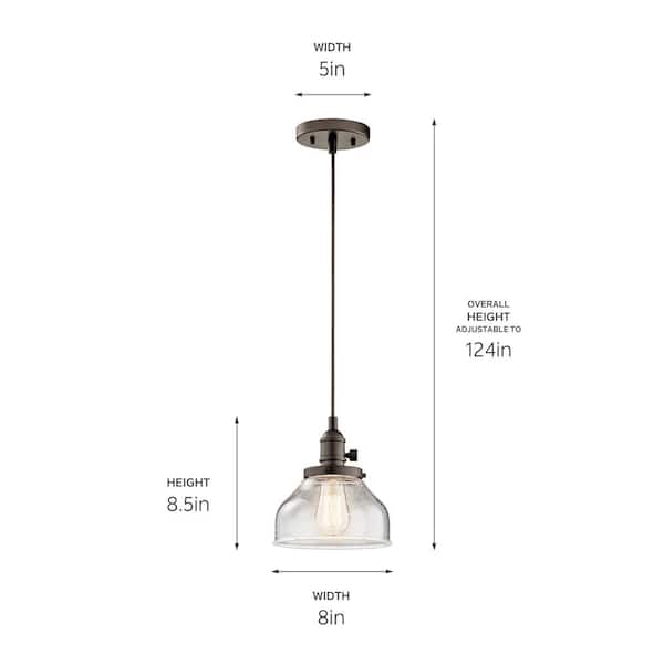 Kichler Bronze Farmhouse Frosted Glass Dome LED Pendant Light