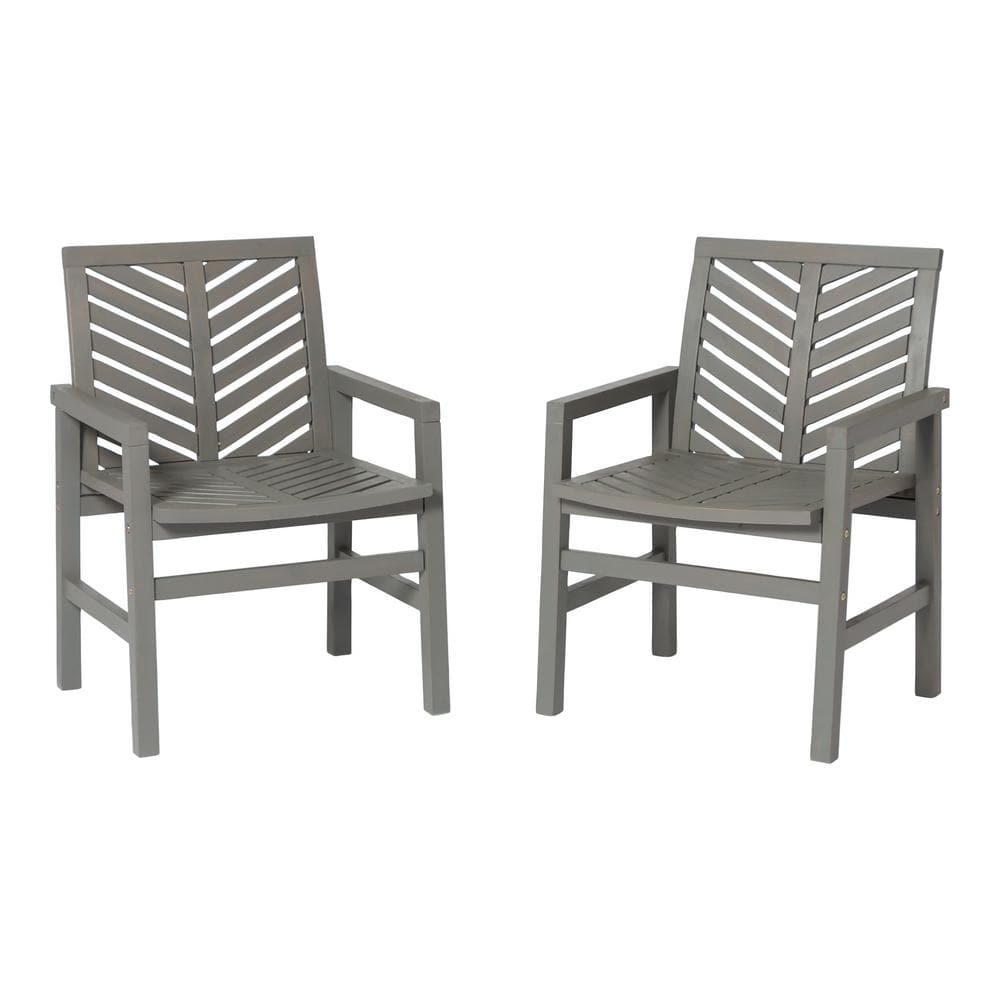 Modern Gray Acacia Wood Outdoor Lounge Chair Set of 2 for Outdoor Use Backyard Patio Deck or Porch price history on PriceWatchPro
