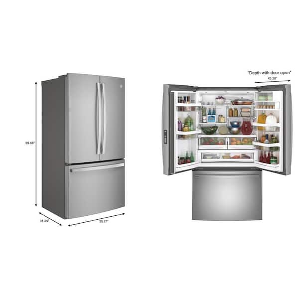 GE Profile 23.1 Cu. Ft. French Door Counter-Depth Refrigerator with  Internal Water Dispenser Stainless Steel PWE23KYNFS - Best Buy